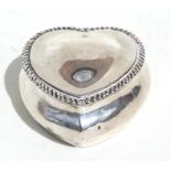 A Victorian heart shaped silver trinket box, 6cms (2.5ins) wide.