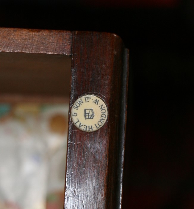 A Heal & Son Ltd early 20th century mahogany chest of three long graduated drawers, on square - Image 2 of 2