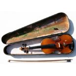 A one-piece back violin with internal label stating 'JTL Geronimo Barnabetti, Paris', with