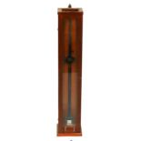 An early 20th century ship's stick barometer thermometer mounted on a gimble bracket, 90cms (35.