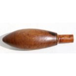 An 18th / 19th century fruitwood powder flask, 18cms (7ins) long.