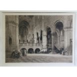 Axel H Haig (1835-1921) - Interior Cathedral Scene - etching, signed in pencil to the margin,