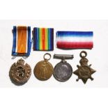 A WW1 medal trio named to 1399 Driver A.C. Kingon of the Royal Engineers together with his cap