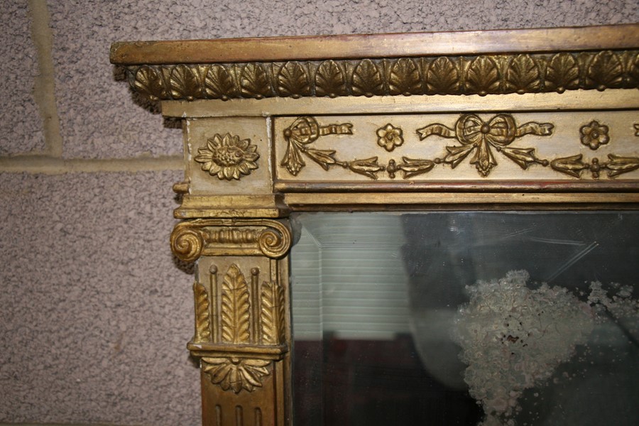 A large early 19th century gilt framed over mantle mirror, 140cms (55ins) wide.Condition Report - Image 11 of 12