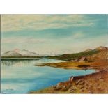 H G Pearson - Loch Laggan - signed lower right, oil on board, unframed, 43 by 32cms (17 by 12.