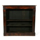 A Victorian rosewood open bookcase, 99cms (39ins) wide.
