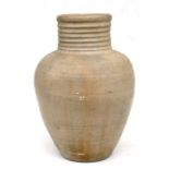 A large hand thrown pottery vase, 48cms (19ins) high.