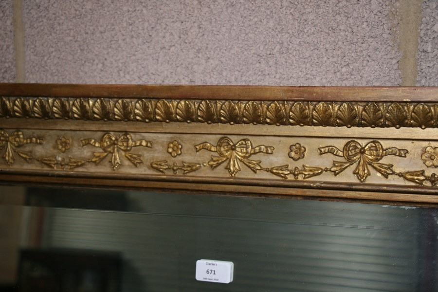 A large early 19th century gilt framed over mantle mirror, 140cms (55ins) wide.Condition Report - Image 10 of 12