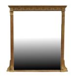 A large early 19th century gilt framed over mantle mirror, 140cms (55ins) wide.Condition Report