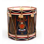 The Queens Lancashire Regiment ice bucket in the form of a Regimental drum with Battle Honours. 16.