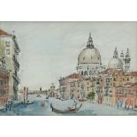 Iona Reid - Grand Canal, Venice - signed lower right, pen & watercolour, framed & glazed, with