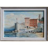 C Schuler - Harbour Scene - signed & dated '63 lower right, oil on canvas, framed, 60 by 39cms (23.