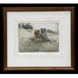 Henry Wilkinson - Study of Two Border Terriers - aquatint, signed & numbered 76/150 in pencil to the