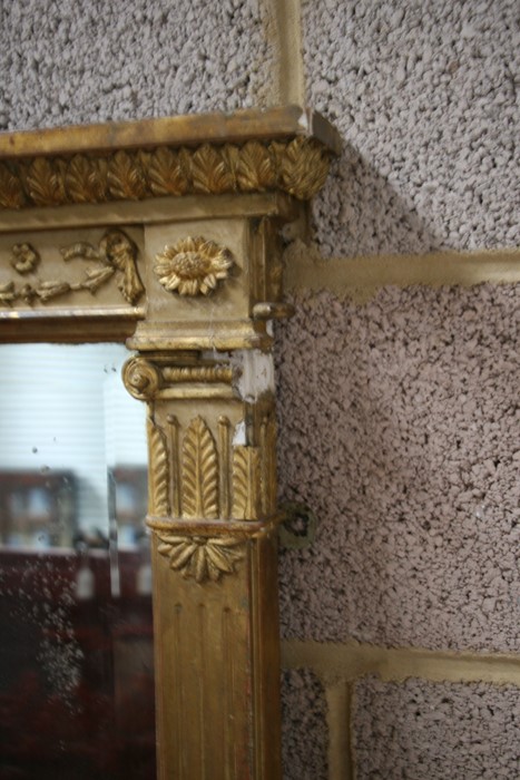 A large early 19th century gilt framed over mantle mirror, 140cms (55ins) wide.Condition Report - Image 5 of 12