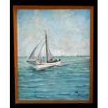 K Koster, 20th century continental school - Masted Fishing Vessel - signed lower right, oil on