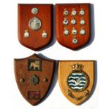 Four military wall shields or plaques including the Royal Air Force