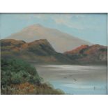 Roberto Angelo Marshall - Highland Loch Scene - signed Marshall lower right, oil on board, framed.