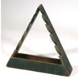 A Georgian painted pine spoon rack of triangular form, 47cms (18.5ins) wide.
