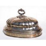 An early 19th century silver plated meat dome, 40cms (15.75ins) wide.