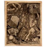 Johannes Wierex (Dutch 1549 - circa 1620) - Melencolia I - (after Albrecht Durer), engraving on