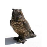 An Austrian cold painted bronze model of a long eared owl, signed Geschutzt and numbered 478, 5cm (