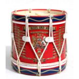 The Blues and Royals ice bucket in the form of a Regimental drum with Battle Honours. 16.5cms (6.