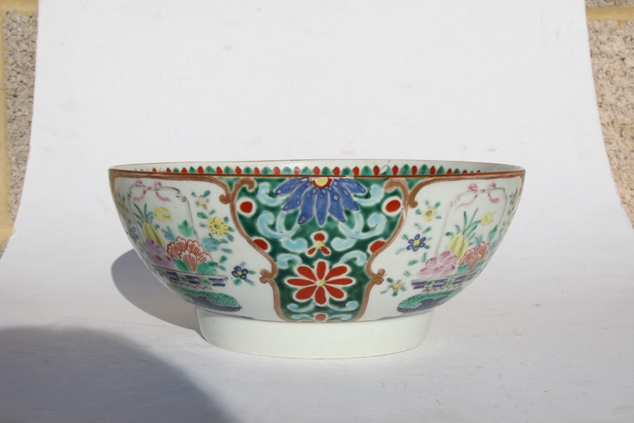 A 19th century Chinese famille rose bowl on a hardwood stand, 25cms (9.75ins) diameter. - Image 10 of 10