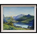 Alan B Charlton - Crummock Water - signed lower right, oil on canvas, framed, 40 by 30cms (15.75