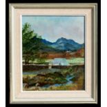 S Midgley - Shore Scene - signed lower left, watercolour, framed & glazed, 17.5 by 12cms (7 by 4.