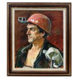 Vladimir Boldarev (b1911) - The Steel Worker - oil on canvas, framed, 51 by 63cms (20 by 25ins).