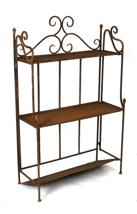 A three-tier iron folding garden stand, 74cms (29ins) wide. - Image 2 of 2