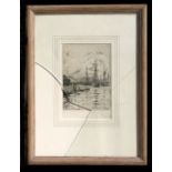 Charles Norman Buzzard (1871-1961) - The Stone House - etching, signed in pencil to margin, framed &