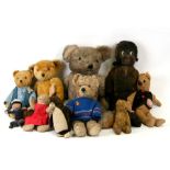 A collection of teddy bears and other soft toys, musical and straw filled examples to include a