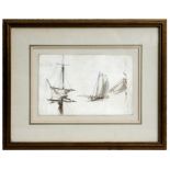 19th century school - studies of sailing ship rigging to include the Mizzen Top, pen & wash,