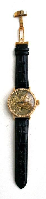 An unusual British Watch Company series 1920 gentleman's wristwatch, the dial decorated with a - Image 2 of 2