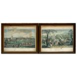 A pair of 18th century hand coloured military engravings - The Battle Near Tournay - and - The Siege