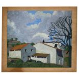 Continental school - Country Farmhouse - indistinctly signed lower right, watercolour, unframed,