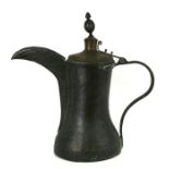 A large Turkish / Islamic copper & brass dallah coffee pot, 58cms (22ins) high.