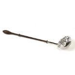 A 19th century Dutch silver toddy ladle.