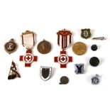 A group of enamel badges and medallions to include British Red Cross.