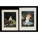 William Abbott - a pair of Art Deco aquatints depicting semi clad dancers, signed in pencil to the