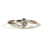 A 9ct white gold Cubic Zirconia solitaire ring, approx UK size 'J'.