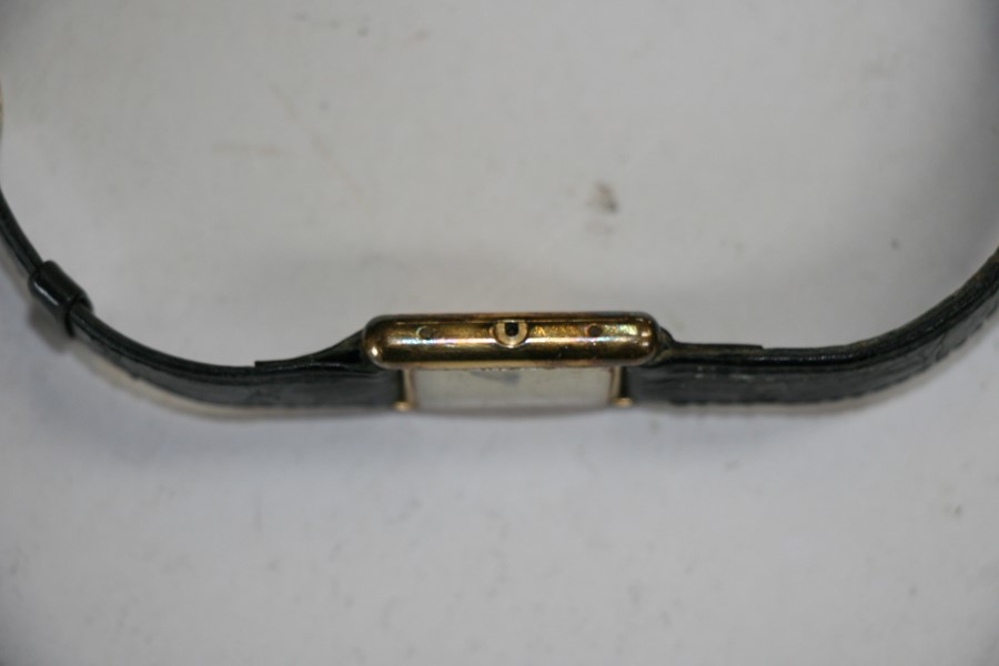 A 1980's Must de Cartier tank silver gilt wrist watch, numbered '095187', in original box. - Image 5 of 7