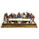 A large Capodimonte porcelain figural group 'The Last Supper', after the Leonardo da Vinci fresco in