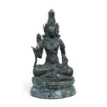 A Chinese / Tibetan bronze seated Buddha, 17cms (6.75ins) high.Condition ReportOverall good