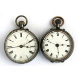 A Gala gun metal cased open faced alarm pocket watch, the white enamel dial with Roman numerals;