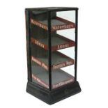 An early 20th century ebonised and glazed Waterman Fountain Pen shop counter display cabinet with