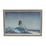 A William Russel Flint artist's proof print depicting a Basque girl, signed in pencil to margin,