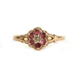A 9ct gold cluster ring, approx UK size 'V'.