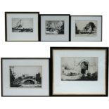 Sidney Tushingham (British 1884-1968) - five etchings including Venetian scenes, signed in pencil to